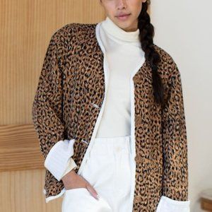 Emerson Fry India Reversible quilted jacket Leopard Twill/ White  XS